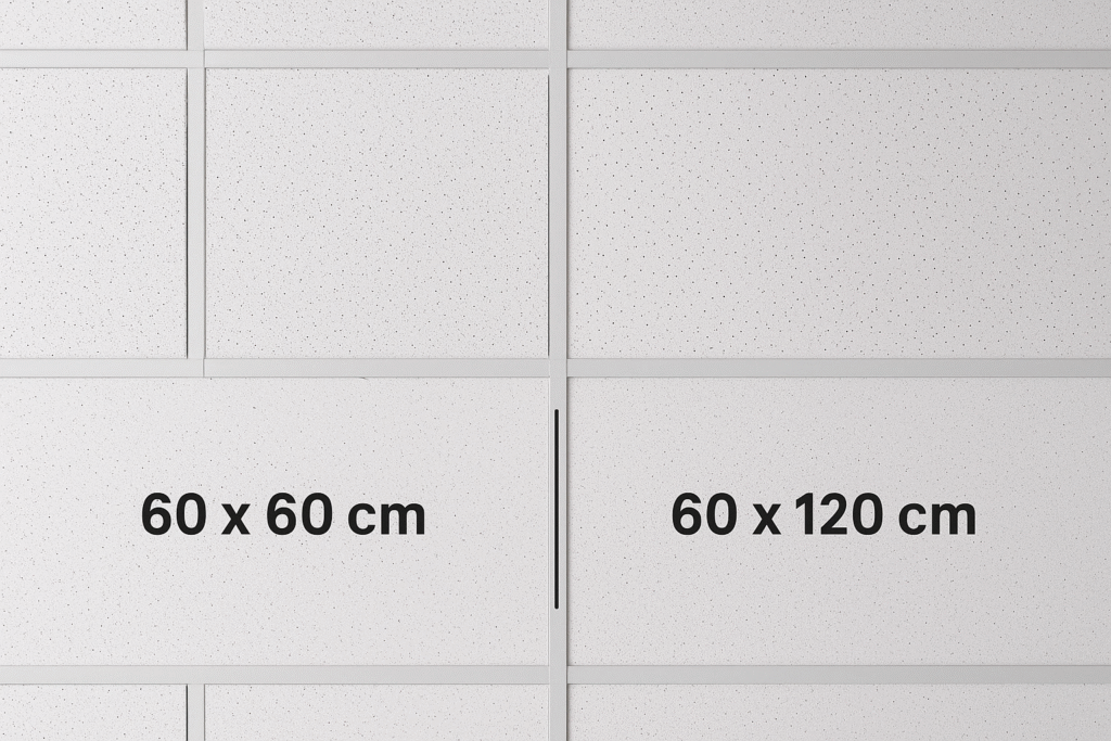 Plafondplaten formaten 60x60 en 60x120