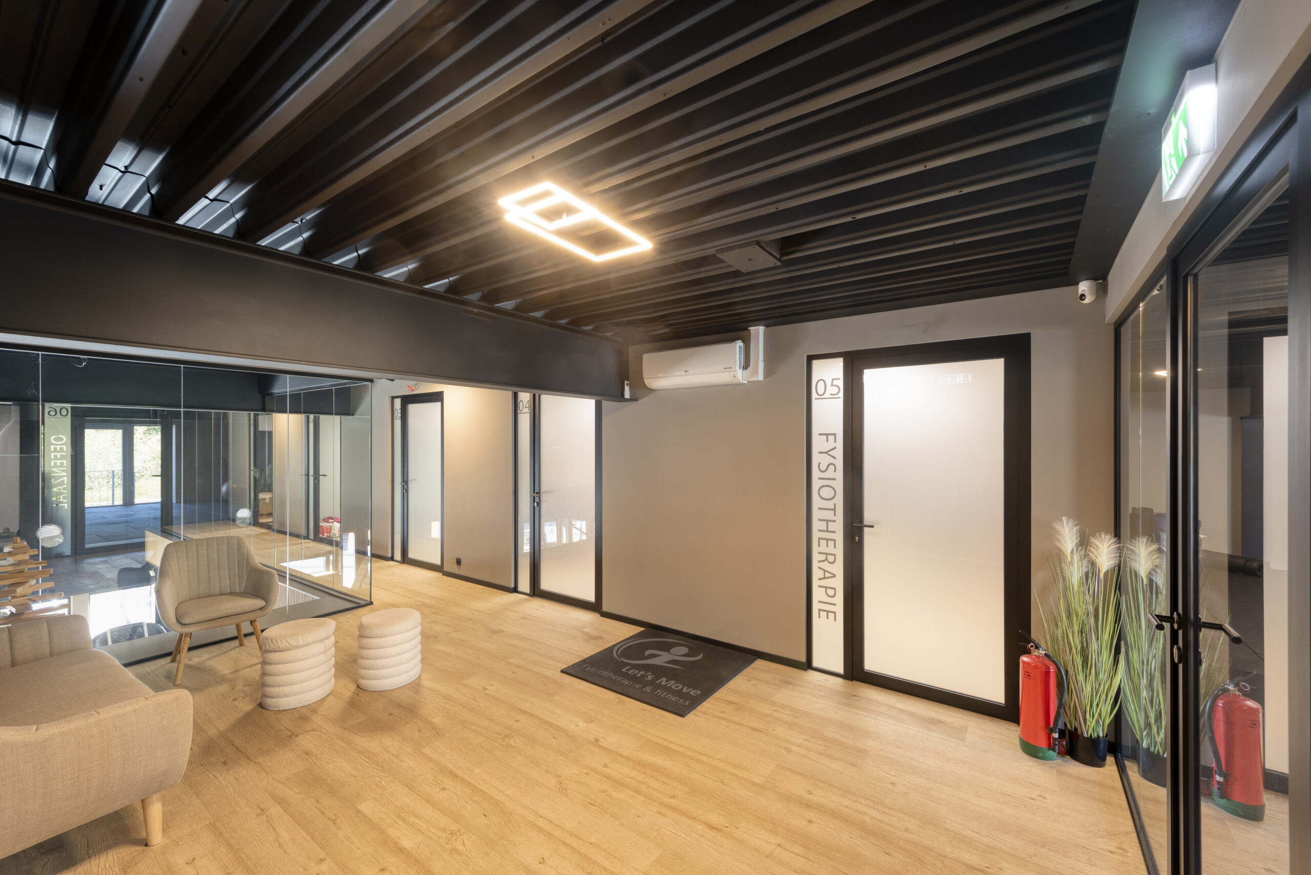 Glazen wand afscheiding